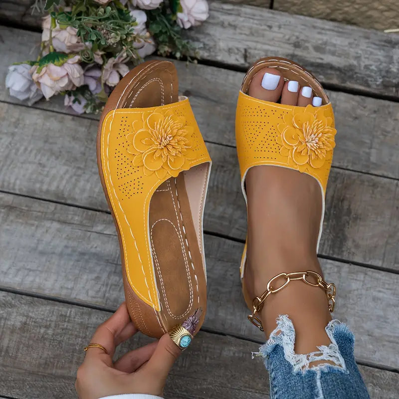 SONIA™ WOMEN'S FLORAL OPEN TOE SLIDES