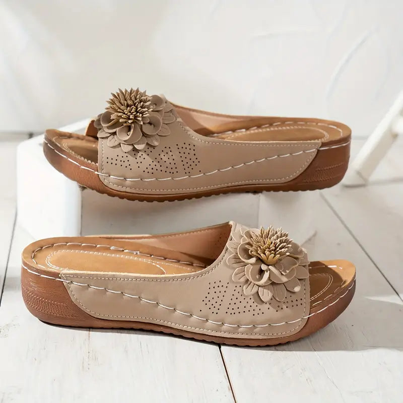 SONIA™ WOMEN'S FLORAL OPEN TOE SLIDES