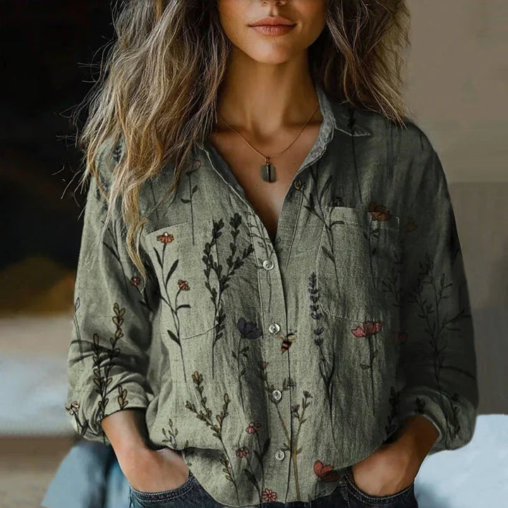 Mira - Printed Vintage Blouse
