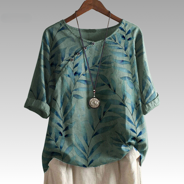 Marisa | Nature-Inspired Button Detail Top