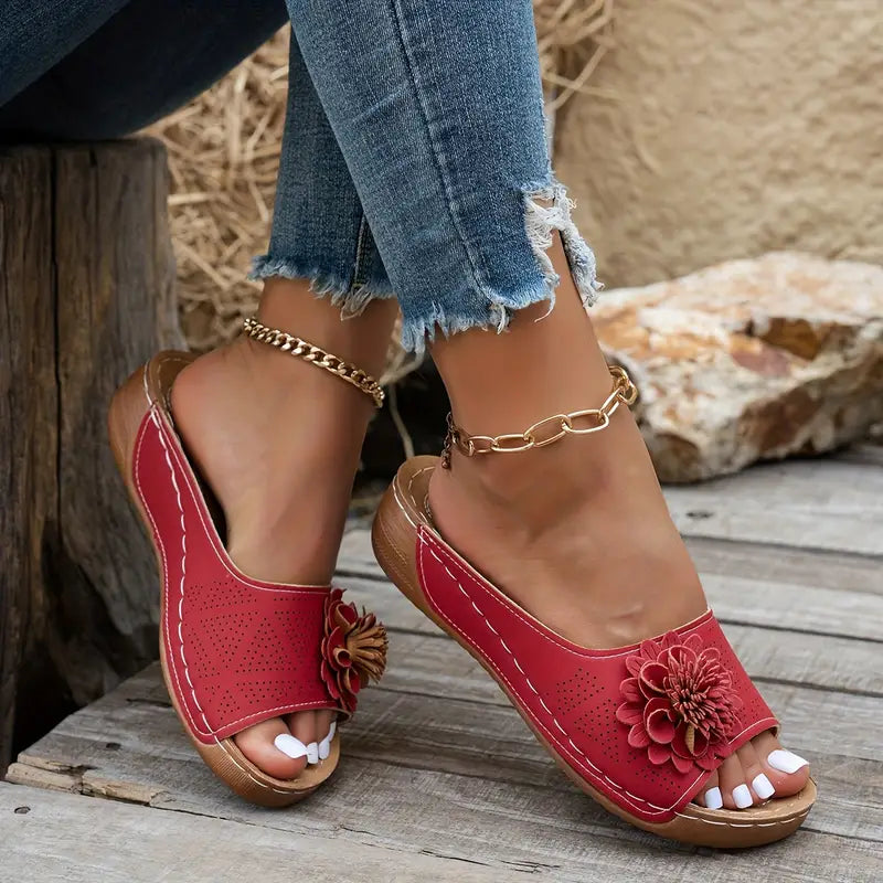 SONIA™ WOMEN'S FLORAL OPEN TOE SLIDES