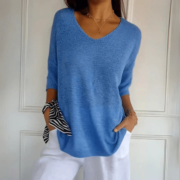 Angelina | Elegant Cotton Knitted Shirt